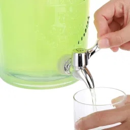 riddhi traders Glass Beverage And Juice Dispenser With Attached Silver Tap Bottom Loading Water Dispenser image 5