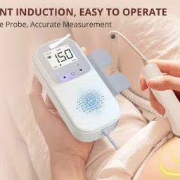 Heart Rate Detection Monitoring Machine with in Built Speaker for Home & Clinic White Fetal Doppler-image-58