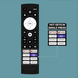 AACL th Netflix, YouTube, Prime Video, Disney+ Hotstar Buttons Without Voice Function AACL Remotes Compatible for Both Hisense & VU Cinema GloLED 4K Google, Android S Remote Controller image 2