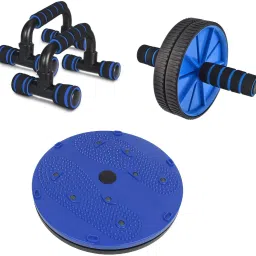 High Quality Abs Roller, Push UP Bar, Tummy Twister (Fitness combo) home workout Fitness Accessory Kit Kit-image-21