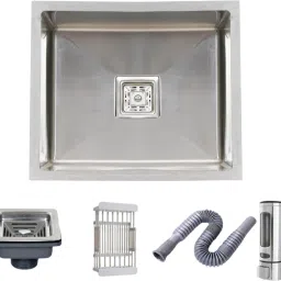 | 21" x 18" x 9" | HEAVYUDUTY KITCHEN SINK WITH SOAP DISPENSER | (21x18x9 Inches) Matt Finish |Including Sink Coupling|Waste Pipe|Fruit Basket Top Mount-17
