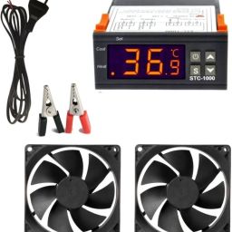 STC-1000 Digital Temperature Controller LED Temp Control Thermostat 110V Heating Cooling Relay NTC Sensor Incubator Multipurpose Controller & 1 2 Pin AC Power Cord (Cable) 2 mtrs & 2 3Inch Cooling Fan & 1 Clip Temperature Sensor and Controller Electronic Hobby Kit-image-57