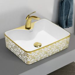 Table Top Wash Basin For Bathroom/Ceramic Basin/Countertop Vessel Sink Basin - Indo-European Collection (EQTT-018) Counter Top-image-97