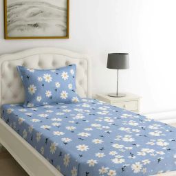 250 TC Cotton Blend King Floral Flat Bedsheet-image-81
