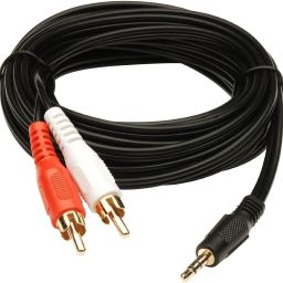 LipiWorldTV-out Cable Premium Quality 3.5 mm Stereo Audio Male to 2 RCA Male Cable 1.5 Meter(3.5 mm Male to 2-RCA Male)-17