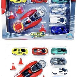 Rapid car launcher with 7 metal master racer cars and One Launcher-15