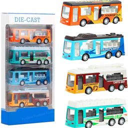 funblast Die-Cast Mini Bus Toy Set – Pack of 4 Pull-picture-38