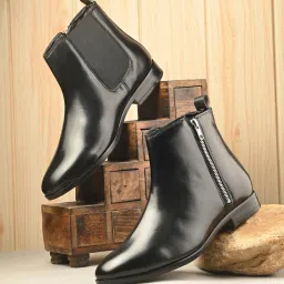 Handmade Zipper Chelsea|Soft Cushioned Insole |Slip-Resistance|Shock Absorption Boots For Men-image-21
