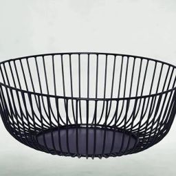 Iron Black Metal Wire Basket – Round Iron Fruit Bowl & Kitchen Organizer Storage Basket-image-92