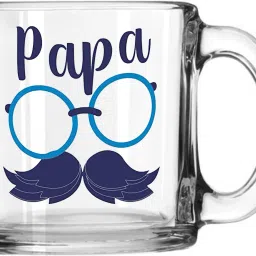 Pack of 1 Glass " I LOVE PAPA " Unique Transparent Glass Mug Gift for dad anniversary birthday-image-25