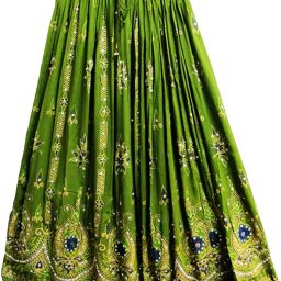 Women Embroidered Regular Green Skirt-image-31