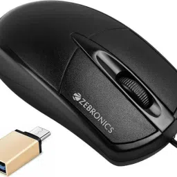 ZEBRONICS Byte Wired Optical Mouse, C-OTG (Set of 2) Combo Set-13