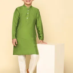 KISAH Boys Mandarin Collar Kurta with Pyjamas image 5