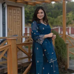 Women Chanderi Kurta Palazzo Dupatta Set-image-99