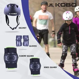 kobo Skating Set Cycling Protective Set with Helmet and Guard for Knee, Elbow and Palm Skating Guard Combo image 3