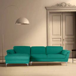 casacraft from pepperfry Honora Leatherette RHS Sectional Sofa in Green Color-picture-27