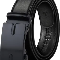 Men Black Artificial Leather Belt-image-4
