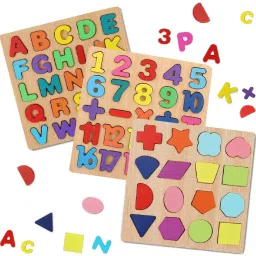 Learning Alphabet Number Shapes Puzzle Board for Toddlers or Kids-image-12