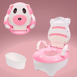 Puppy Face Potty Training Seat for Baby with Tray and Lid (Pink) Potty Seat-90