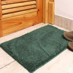 luxe home international Green Solid Microfibre 17x12 Inches AntiSkid Door Mat-picture-43