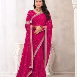 Floral Print Daily Wear Crepe Saree-image-14