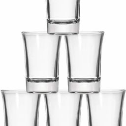 (Pack of 6) Heavy Round Base Straight Vodka Tequila Shot Glasses, Crystal Glass (Set of 6) Glass Set Shot Glass-image-25