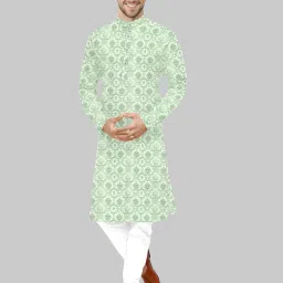 Men Cotton Blend Kurta Pyjama Set-image-13