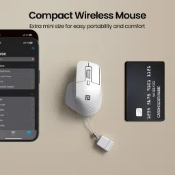 Portronics Toad Mino Rechargeable Wireless Mouse, Ultra-Compact Size, Multi-Device Pairing Wireless Ambidextrous Optical Mousewith Bluetooth image 2