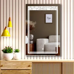 Rectengale Wall Mounting Mirror with Light 18X24 inch Bathroom Mirror-image-1