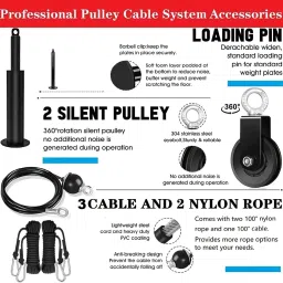 iris Cable Pulley System for Exercise LAT Pulldown Home Gym Combo image 2