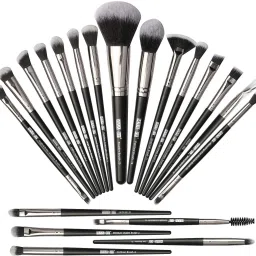 Makeup Brush Set 20 Pcs Make Up Brushes Set Kit (Black Silver )-21