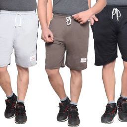 Pack of 3 Solid Men Multicolor Bermuda Shorts-image-10