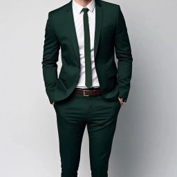 trulyfeb Men Single Breasted Solid Suit-picture-30