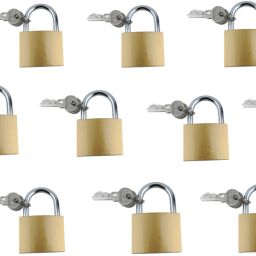 10-Piece Heavy Duty Brass Padlock Set with Keys-107.A Lock-image-8