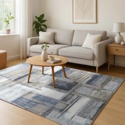 obsessions Blue and Brown Abstract 4x6 Feet Machine Made Carpet-picture-8