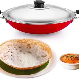 Fresh Non-Stick Aluminium Appachatti with Stainless Steel lid Appachatty with Lid 1 L capacity 20 cm diameter-picture-16