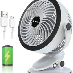 Tazomi 4000mAh Rechargeable Clip Desk Fan,Portable Table Fan,Cooling Fan,Quiet Personal Mini Portable Battery Operated USB Fan-image-58
