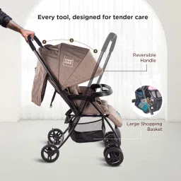 meemee Compact Fold, Adjustable Canopy, Reversible Handle, 5-Point Harness Pram image 4