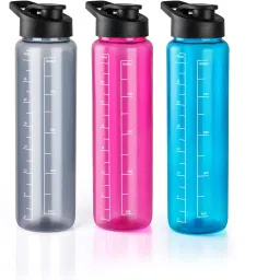 Women 1st choice Water Bottle - 1000 ml Time Marker, Leak proof Durable 1000 ml Water Bottles-image-1