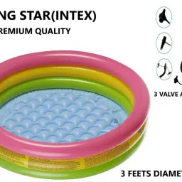 (ECOME-27)PREMIUM GIFT COMBO PEOPLE’S CHOICE BEST SELLER 3 FEETS ROUND COLOUR FULL WITH AIR BASE, 3 FEETS WATER POOL FOR WATER FUN FOR YOURS KIDS AND CHILDERNS AND AIR PUMP.3 Feet Kid’s ,Water Pool Bath Tub,Kiddie Pool ,SWIMMING POOL.BEST SELLER PEOPLE CHOICE.BEST GIFT FOR YOURS KIDS AND BABY. Inflatable Swimming Pool-image-2