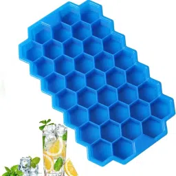 Honeycomb 37 Cavity Ice Cube Mould Flexible Tray for Freezer,Chocolate Blue Silicone Ice Cube Tray-10