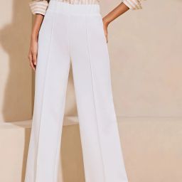 Women Regular Fit White Lycra Blend Trousers-image-4