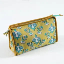 Women Green, Yellow Cosmetic Bag-image-42