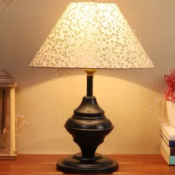Beautiful Table Lamp with Golden Leaf Shade Table Lamp-image-0