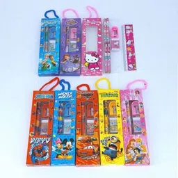 kobbet 24Pcs_Mix Design Small School Stationery Gift Set-Pencil/Scale/Eraser/Sharpener-picture-1