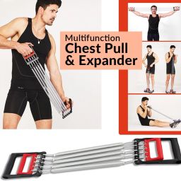 Heavy Duty 5 Spring Exerciser Chest Expander Resistance Tube-image-54