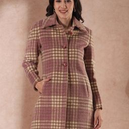 Nylon Checkered Coat For Women-image-71