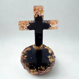 Resin Holy Cross for Car Dashboard Showpiece Figurine Idol Christian Decorative Showpiece - 7 cm-14