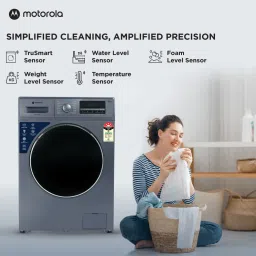motorola 8 kg Super Steam Technology Fully Automatic Front Load with In-built Heater Blue image 2
