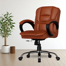 fugo Mid Back Ergonomic Office Chair, Study, Computer, Revolving Leatherette Office Conference Chair-picture-26